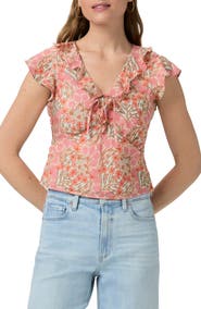 PAIGE Farrow Floral Ruffle Top