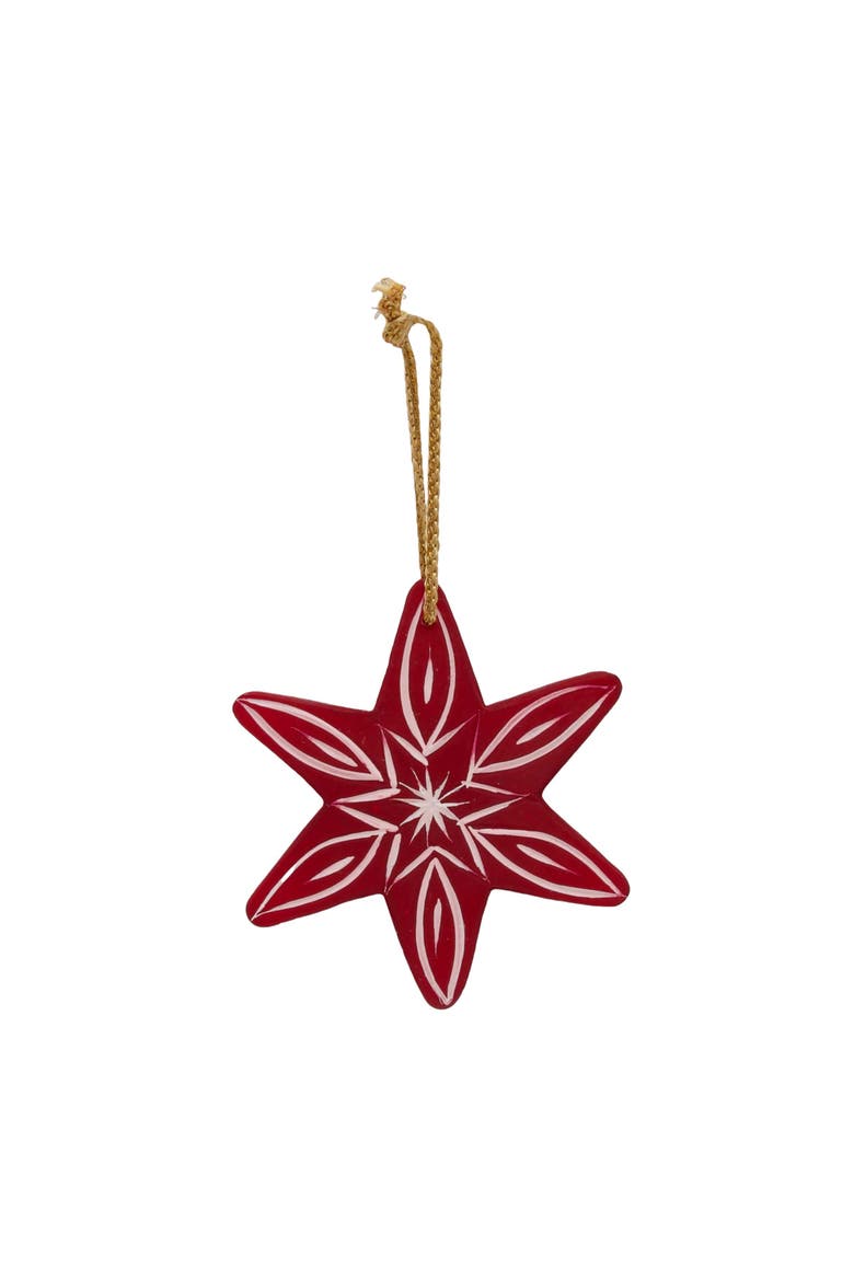 Red Glass Star Christmas Tree Ornament Set of 3, Alternate, color, Red