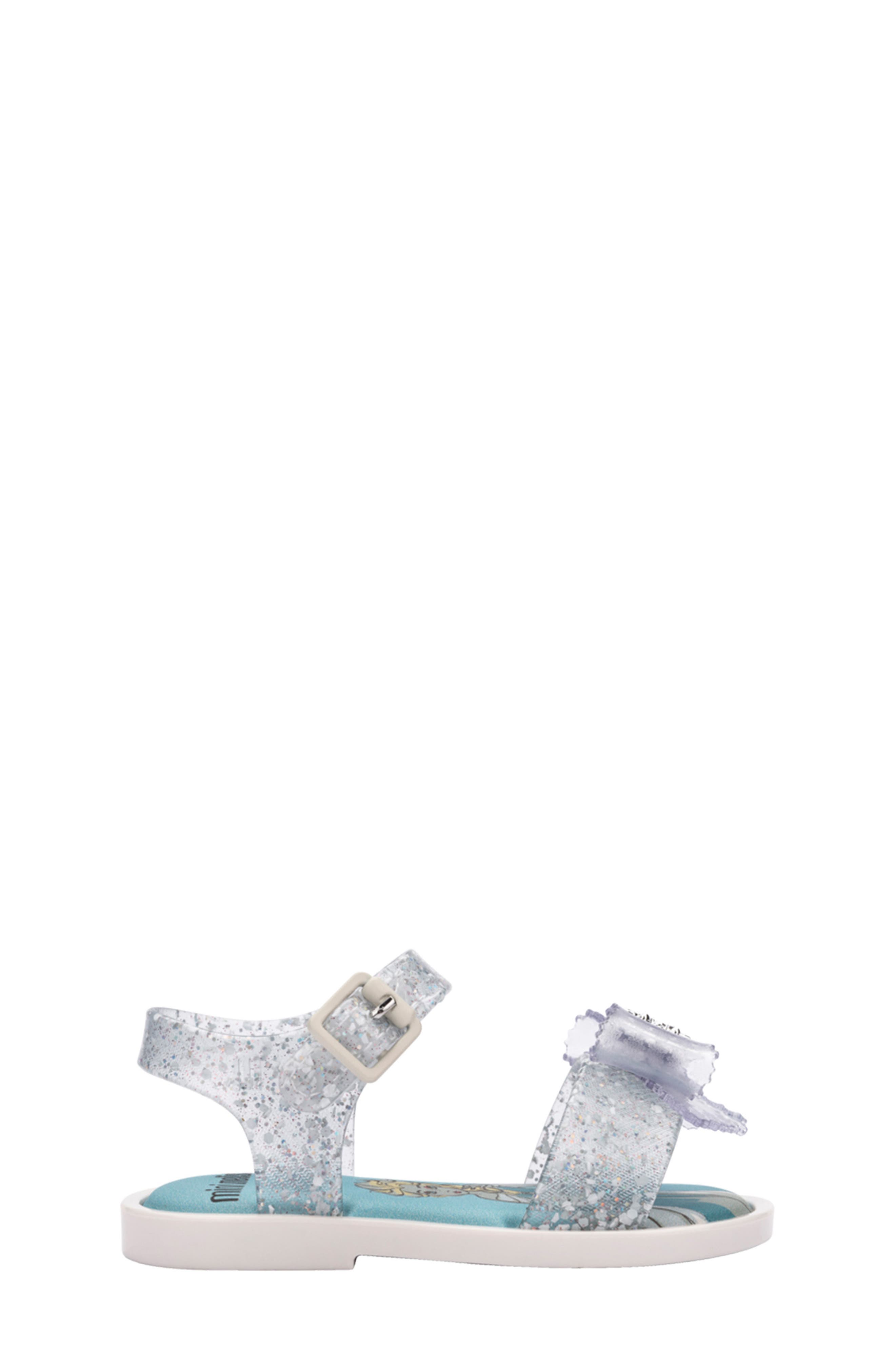 Mini Melissa x Disney Water Resistant Jelly Sandal, Alternate, color, Clear Glit