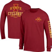 Champion Men's Champion Cardinal Iowa State Cyclones Team Stack Long Sleeve T-Shirt