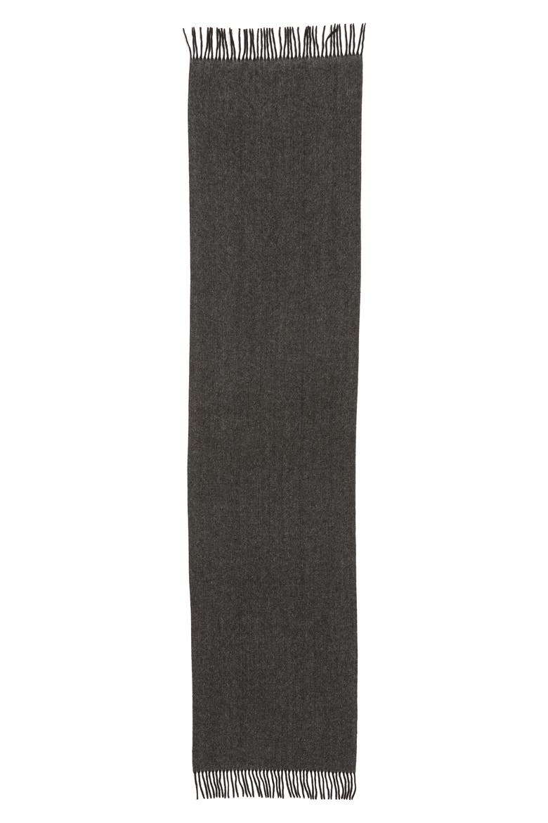 Two Tone Woven Wool Scarf, Alternate, color, BLACK