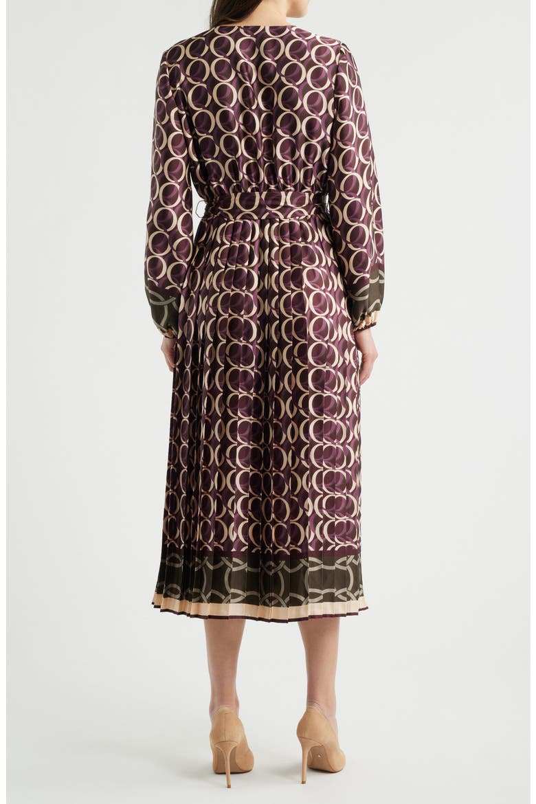 Geo Print Long Sleeve Dress, Alternate, color, GEOMETRIC WINE
