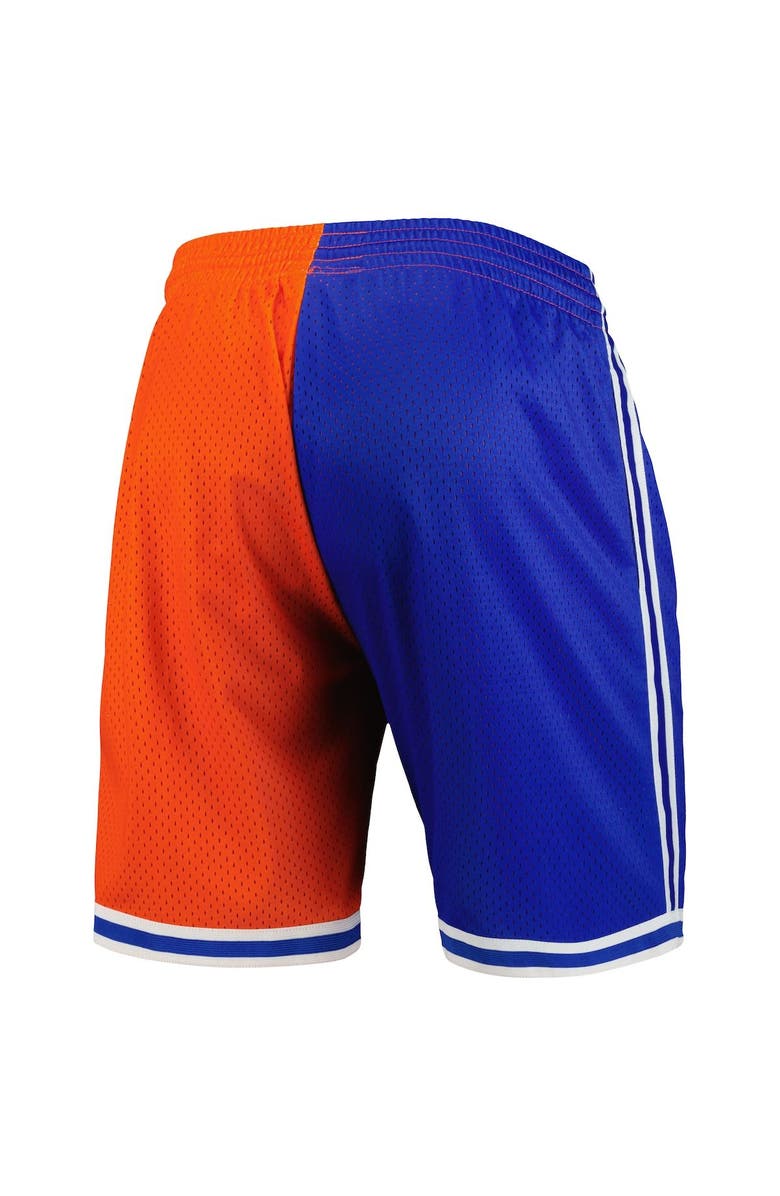 Mitchell & Ness Men's Mitchell & Ness Blue/Orange New York Knicks Hardwood Classics 1991 Split Swingman Shorts, Alternate, color, Blue