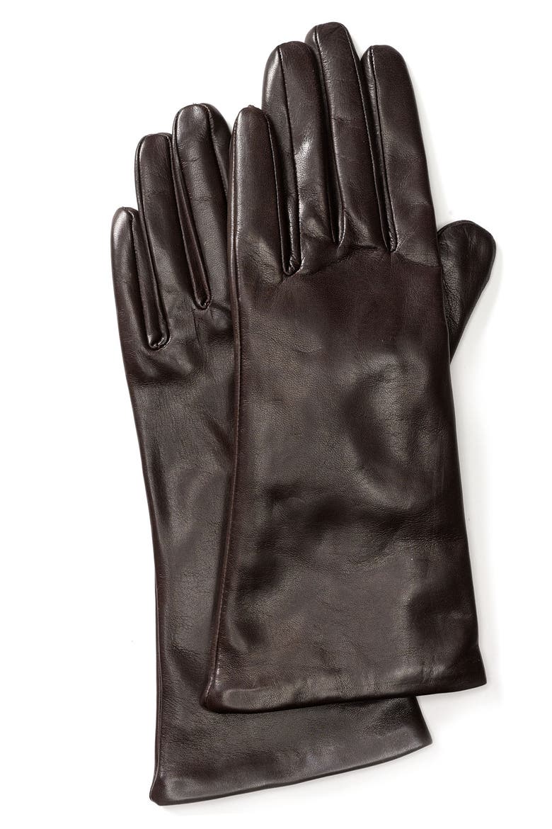 Cashmere Lined Leather Gloves, Main, color, MOCHA 09