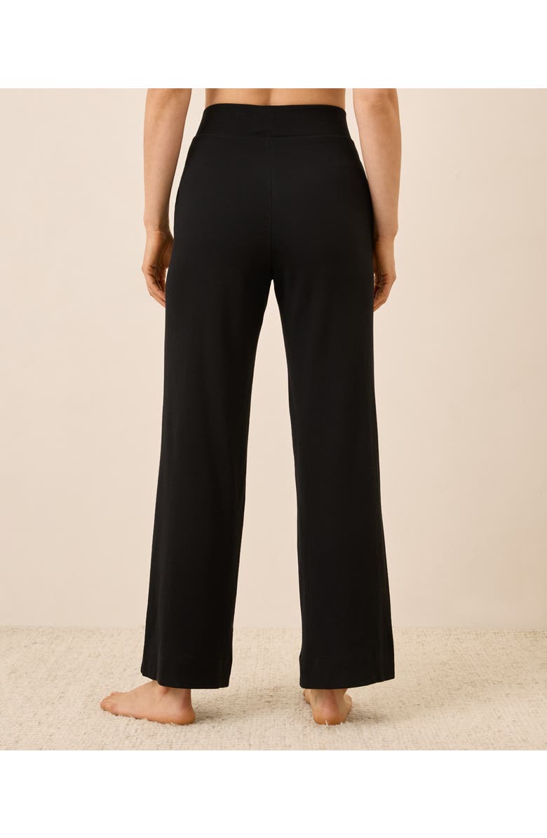 Pact Dream Rib Wide Leg Lounge Pant, Alternate, color, Black