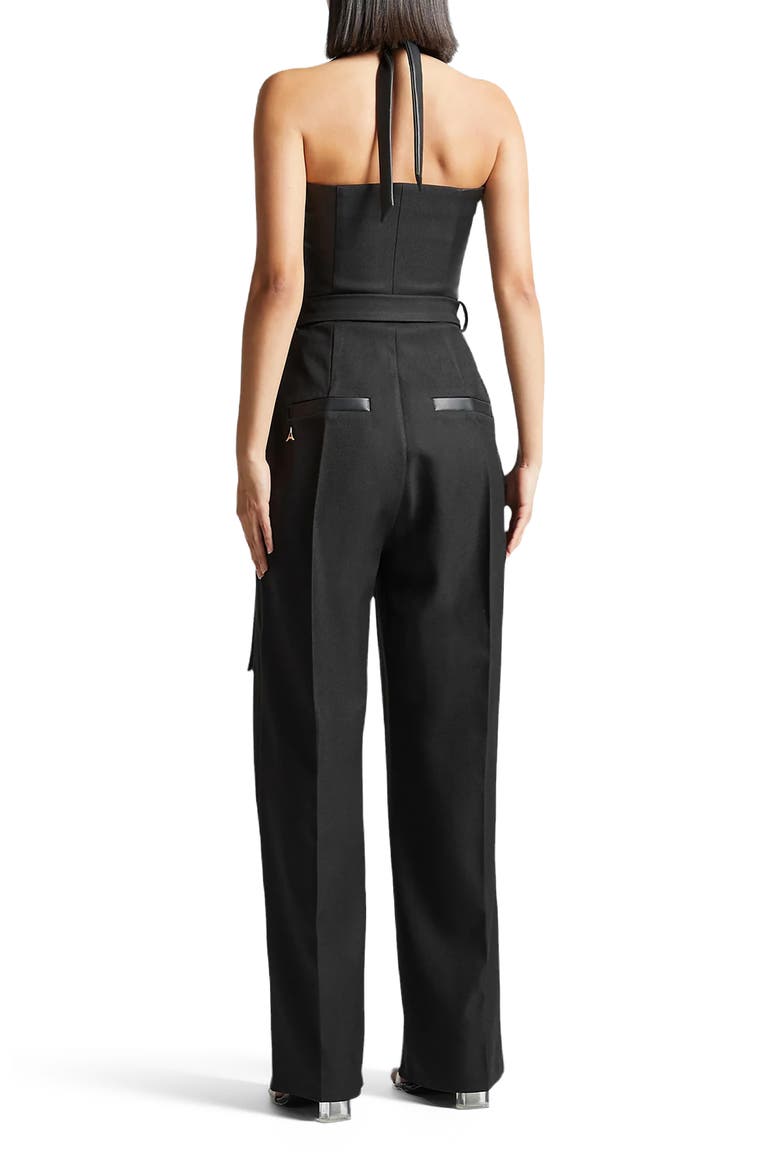 Sabine Tailored Pleat Jumpsuit with Belt, Alternate, color, Black