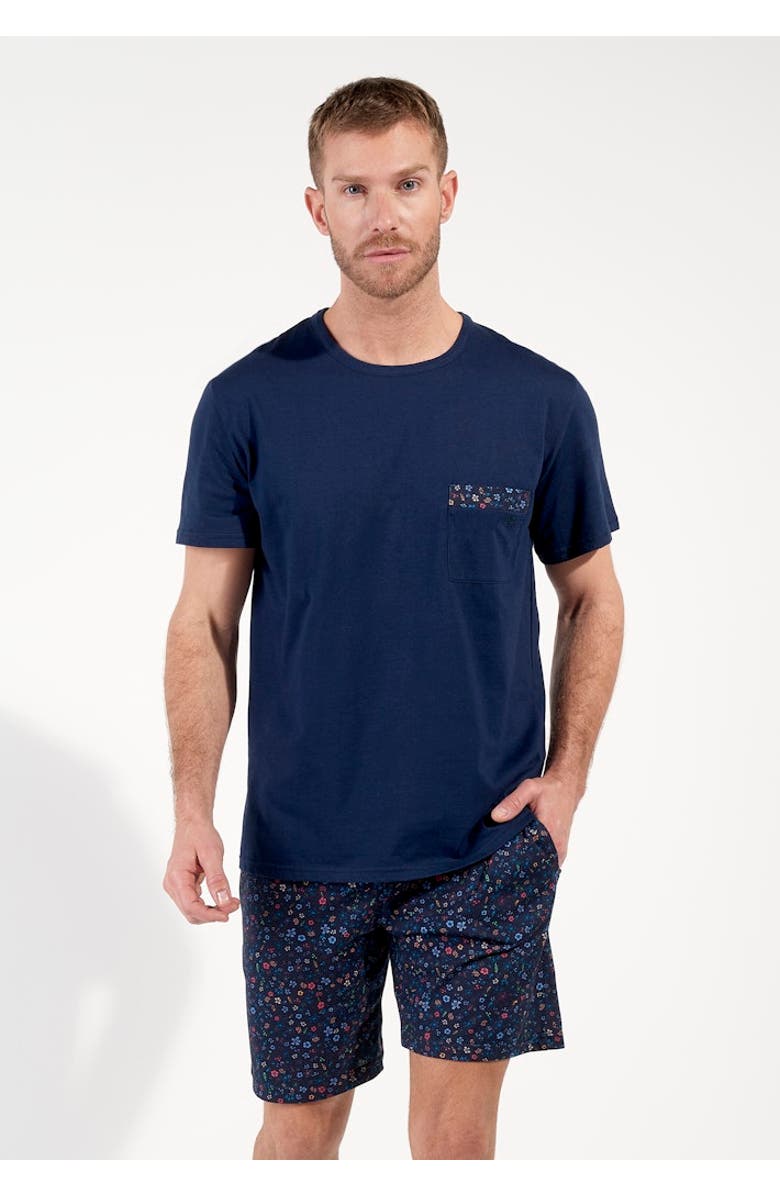 HOM Broceliande Short Pajama Set, Alternate, color, Navy Print