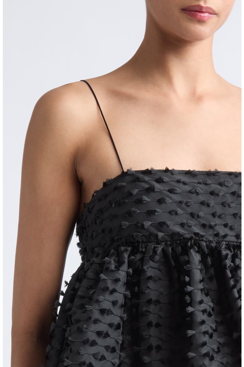 Babette Embroidered Jacquard Camisole Top, Alternate, color, BLACK