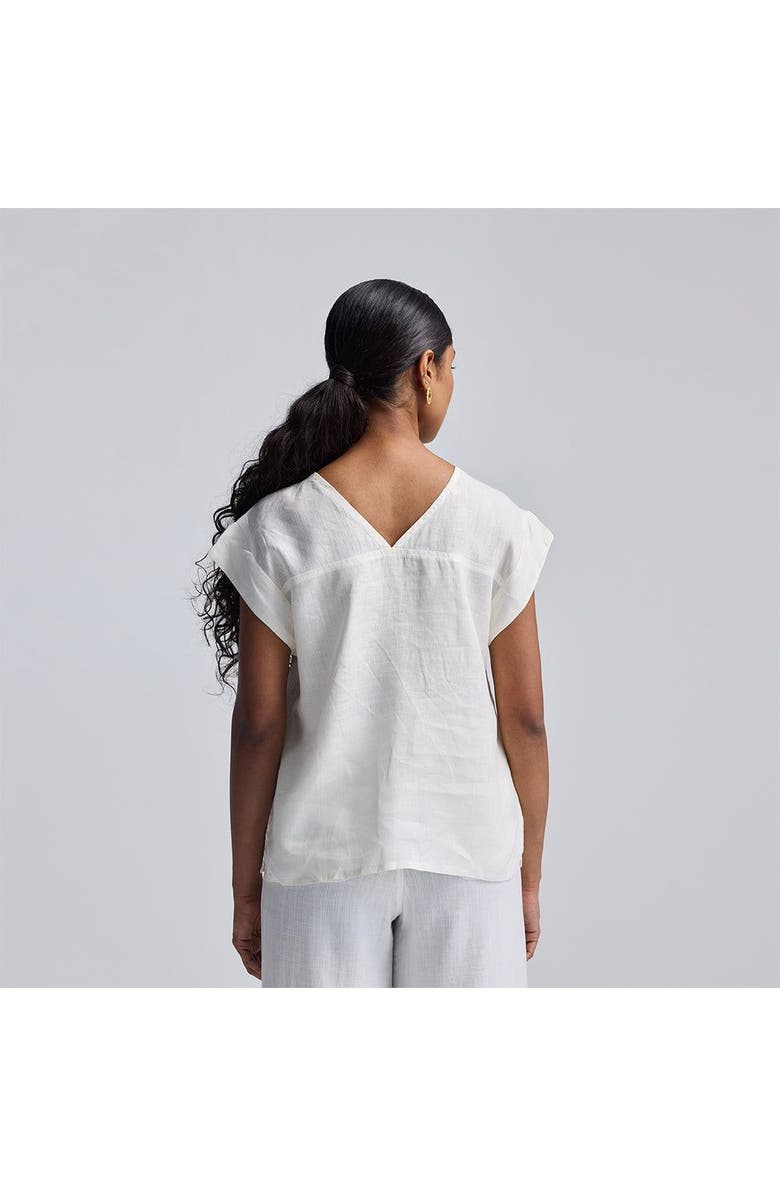 Reistor Boxy Top with Embroidered Lace Detail, Alternate, color, Off-White