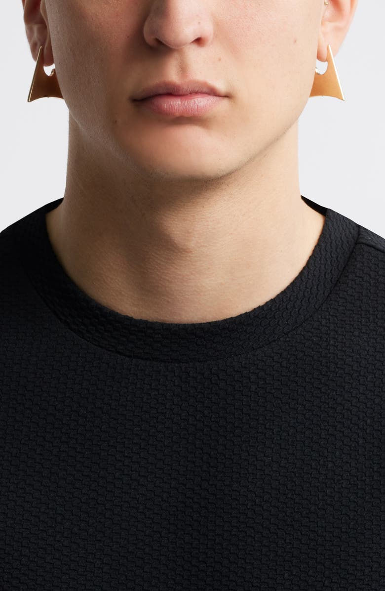 Open Edit Curved Triangle Hoop Earrings, Alternate, color, Gold