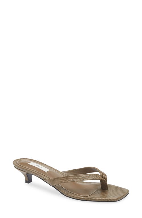 Totême Toteme Lizard Embossed Kitten Heel Flip Flop