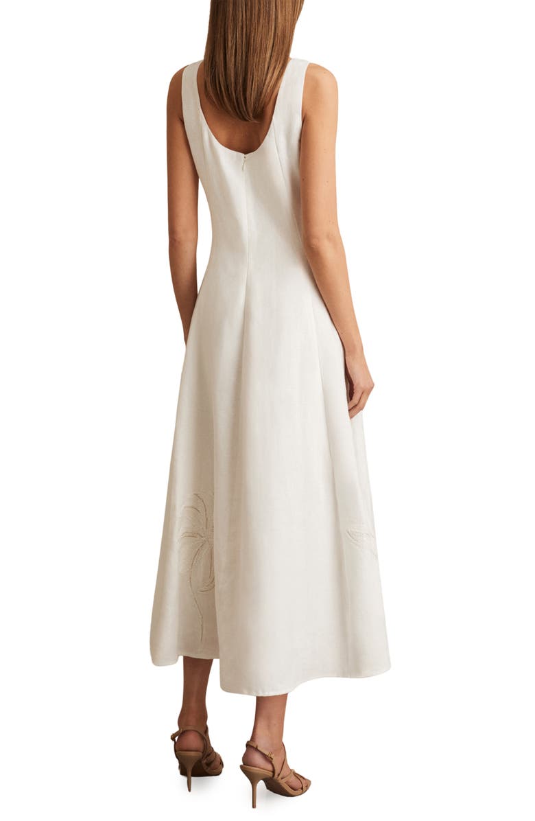 Reiss Elise Linen A-Line Dress, Alternate, color, Ivory