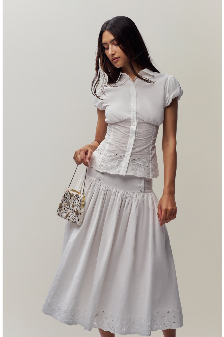 Rinka Embroidered Blouse, Alternate, color, White