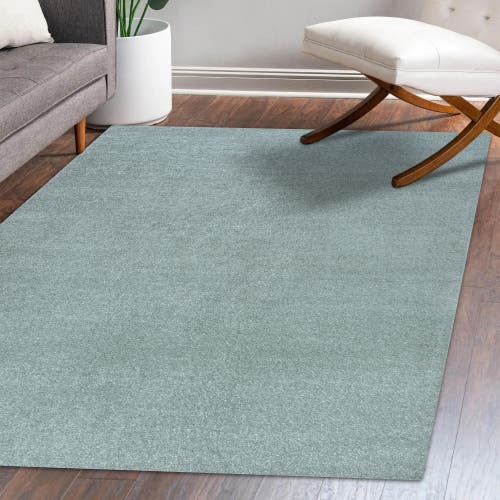 Jonathan Y Haze Solid Low-pile Area Rug In Sapphire/lagoon