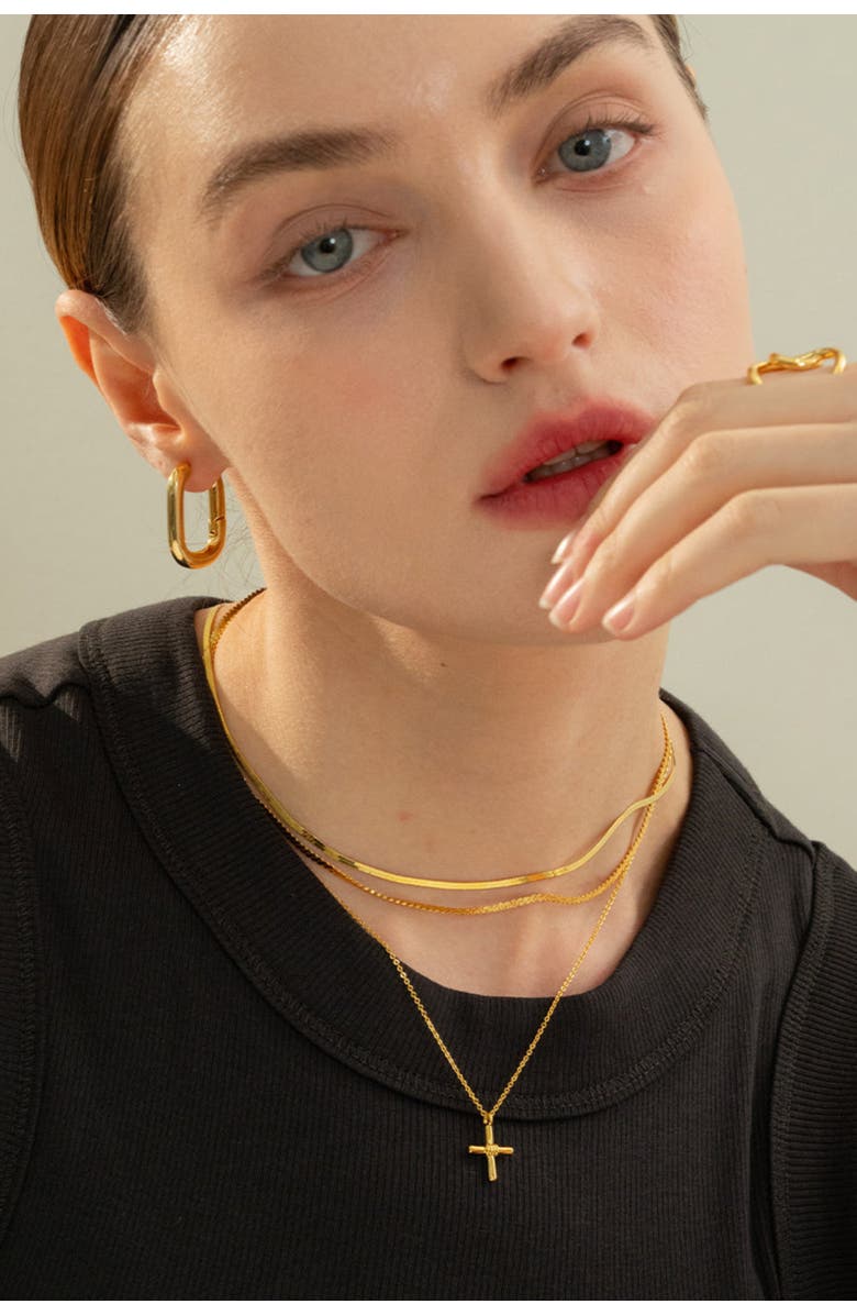 Bearfruit Jewelry Sterling Silver 18k Gold Plated Caroline Single Chain Necklace, Alternate, color, Gold