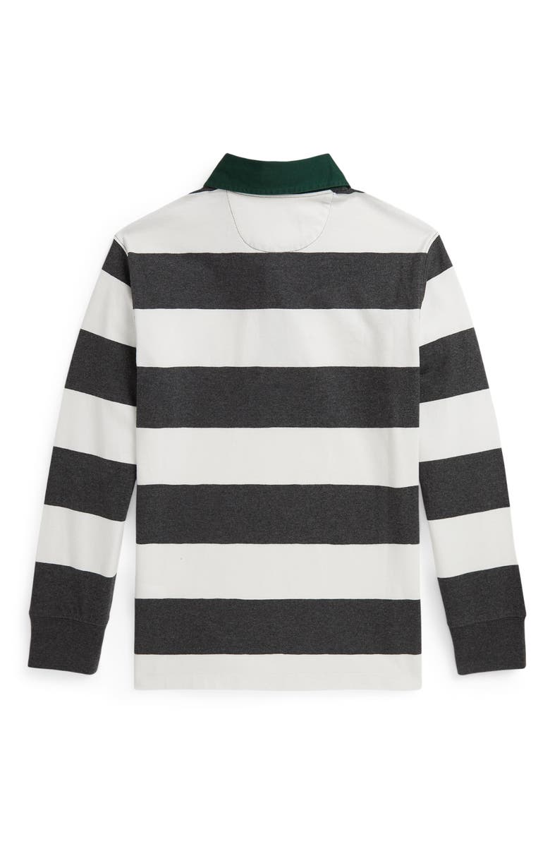 Polo Ralph Lauren Kids' Long Sleeve Rugby Shirt, Alternate, color, Windsor Heather/ Trophy Cream