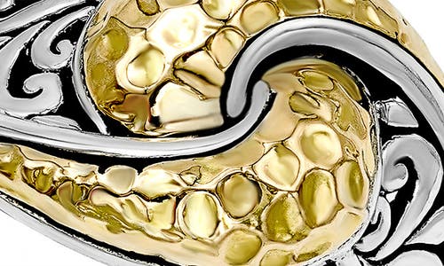 Samuel B. Sterling Silver & Hammered 18k Gold Twist Ring In Silver And Gold