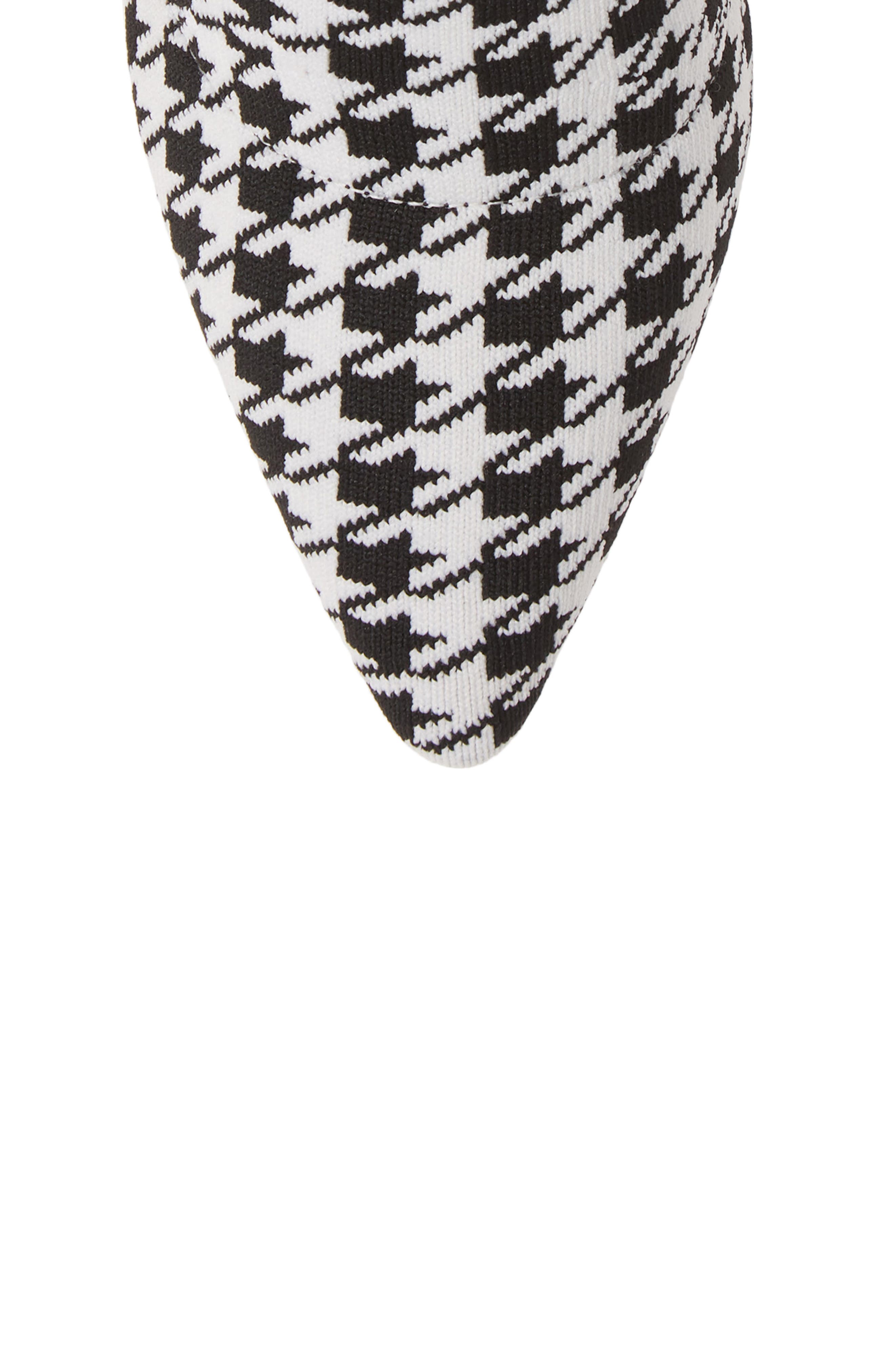 Pointed Toe Boot, Alternate, color, BLACK/ WHITE FABRIC