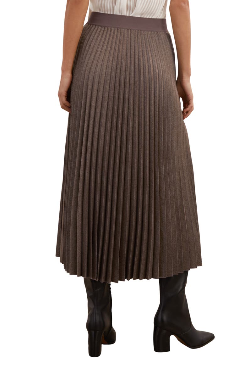 Kember High Waist Pleated Midi Skirt, Alternate, color, MOCHA BROWN