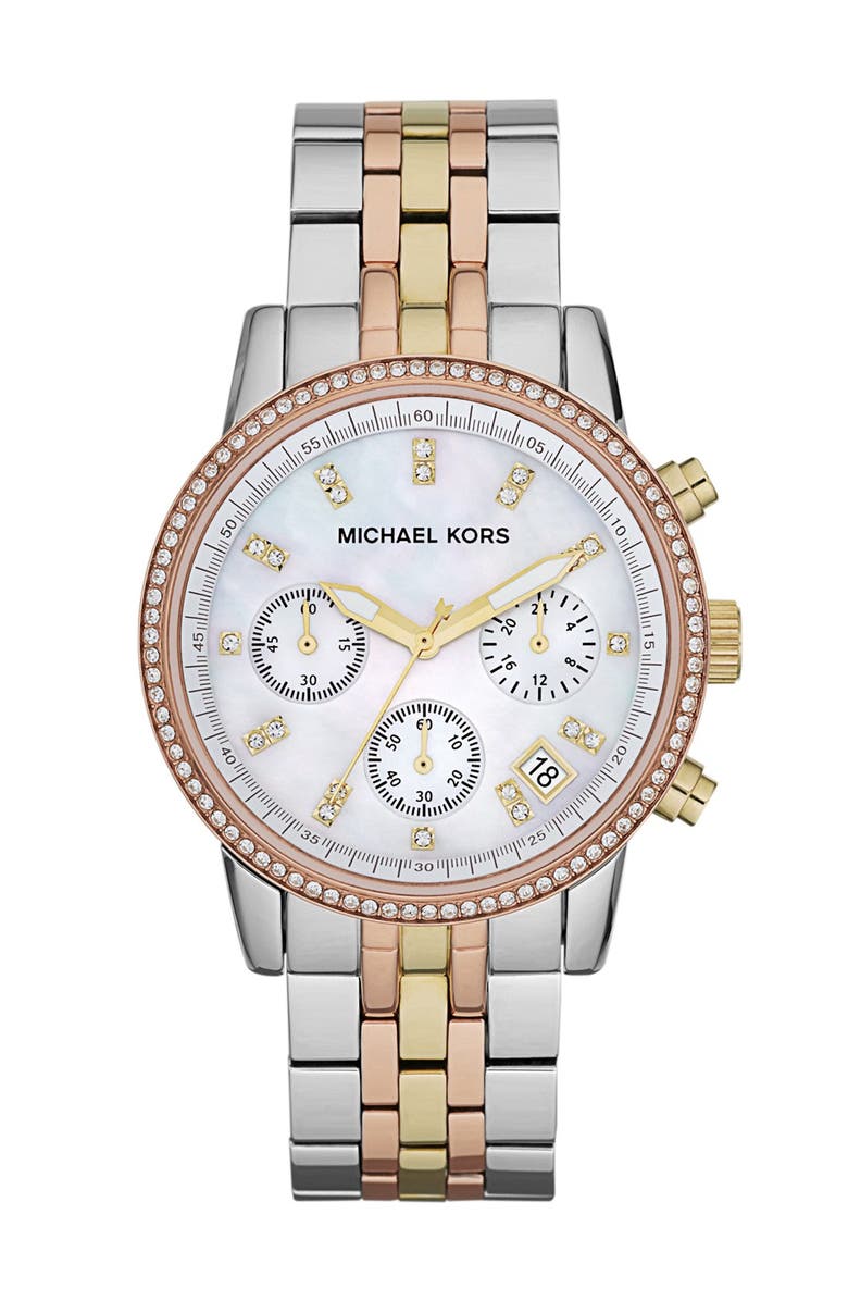 Michael Kors 'Ritz' Chronograph Bracelet Watch, 36mm, Main, color, 