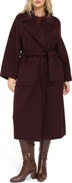 Belle & Bloom Belted Wool Blend Coat