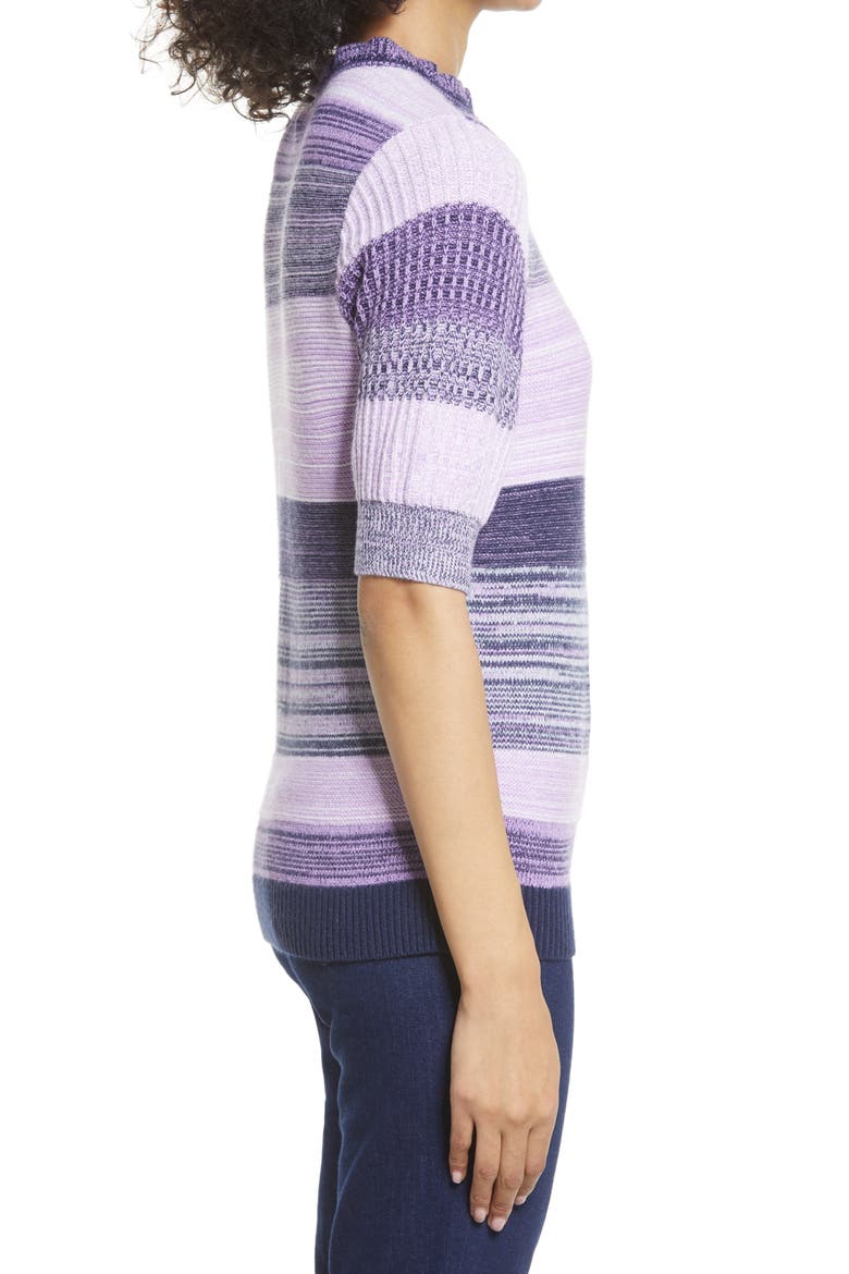 Stripe Rib Sweater, Alternate, color, PURPLE MULTI STRIPE