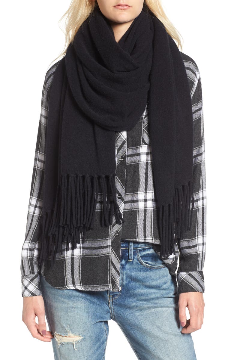 Nordstrom Collection Fringe Cashmere Wrap, Alternate, color, 