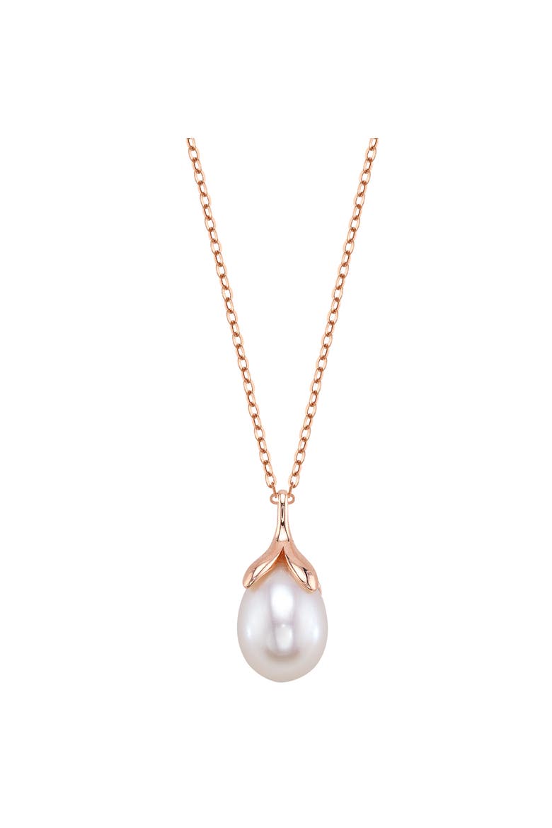 10-11mm Freshwater Pearl Olive Drop Pendant, Main, color, Rose Gold Plated