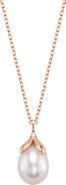 The Pearl Source 10-11mm Freshwater Pearl Olive Drop Pendant