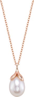 The Pearl Source 10-11mm Freshwater Pearl Olive Drop Pendant