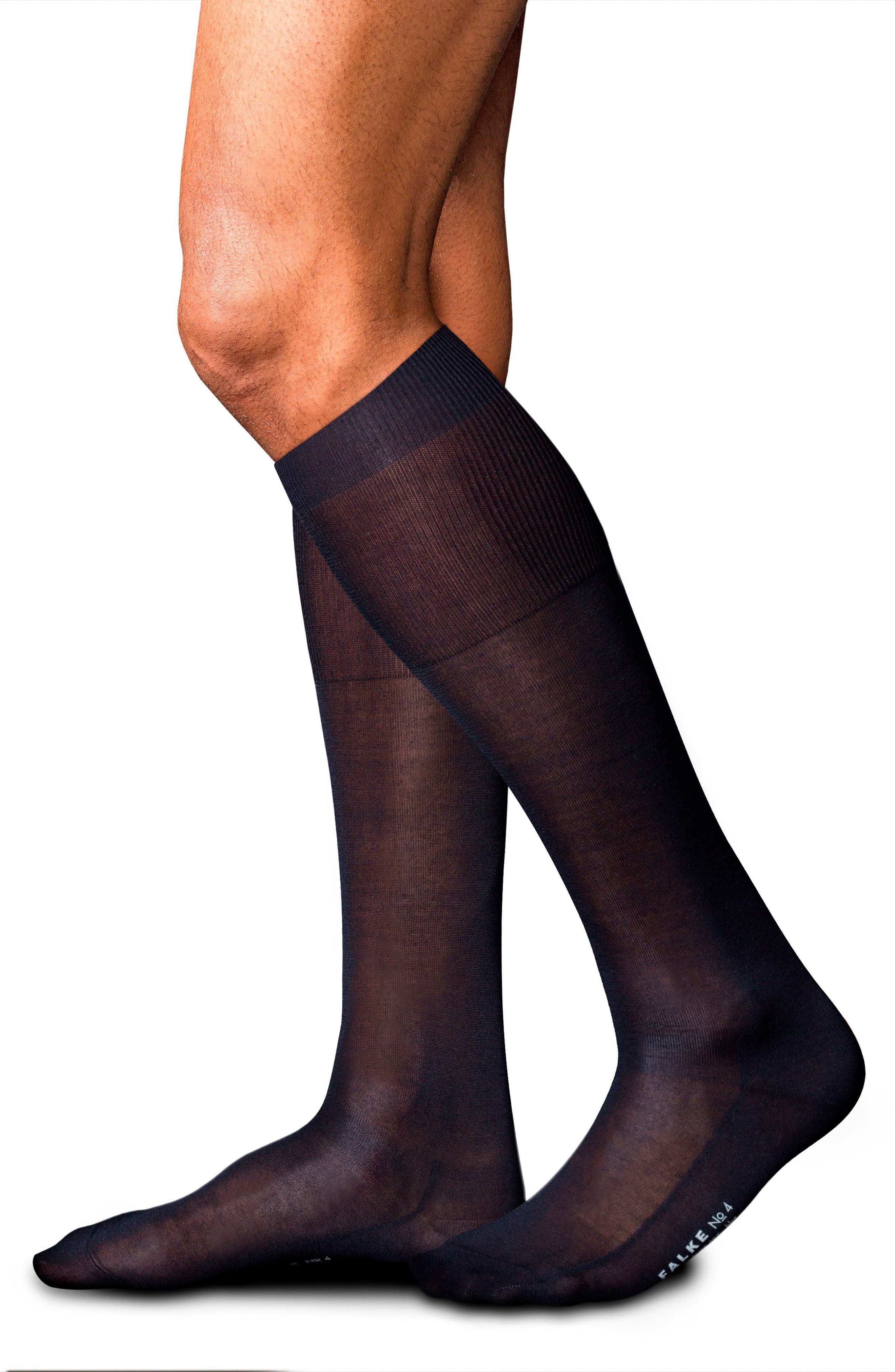 Falke Silk Blend Knee High Socks in Dark Navy 