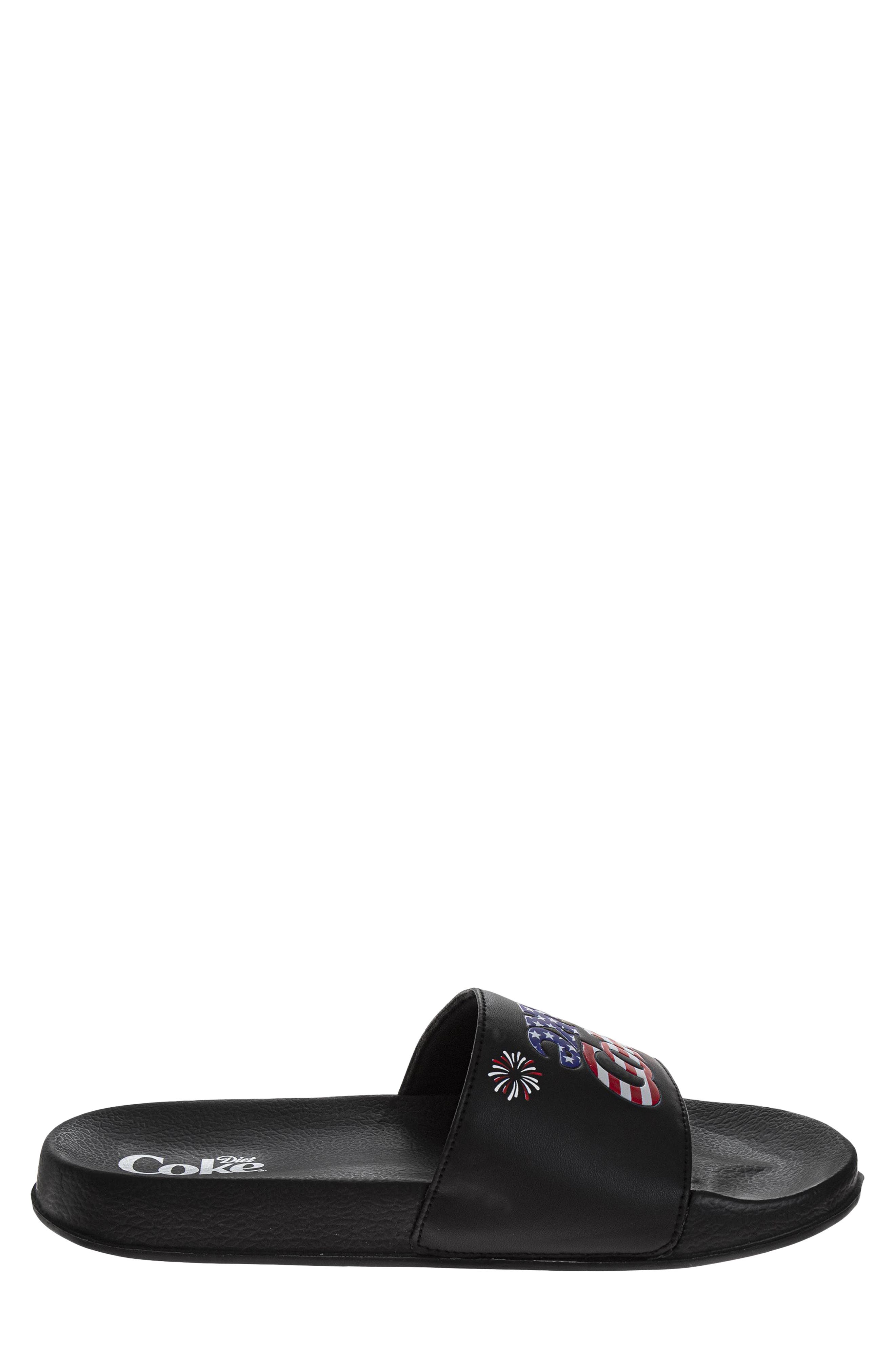 Coca-Cola Coke® Slide Sandal, Alternate, color, BLACK