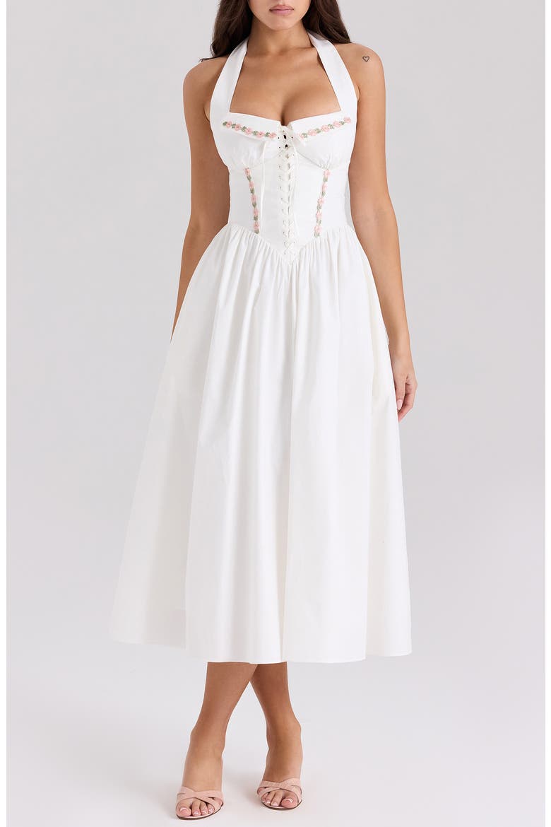 Floral Dress, Main, color, WHITE