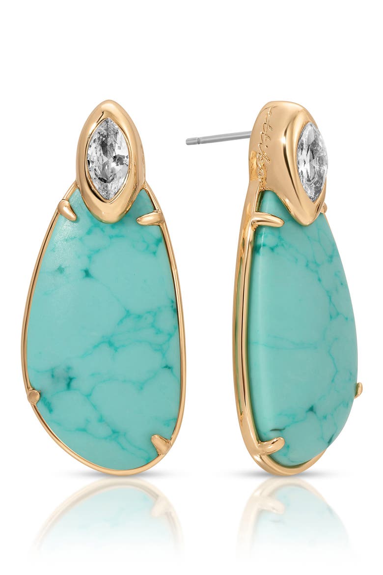 Majestic Stone Drop Earrings, Main, color, TURQUOISE