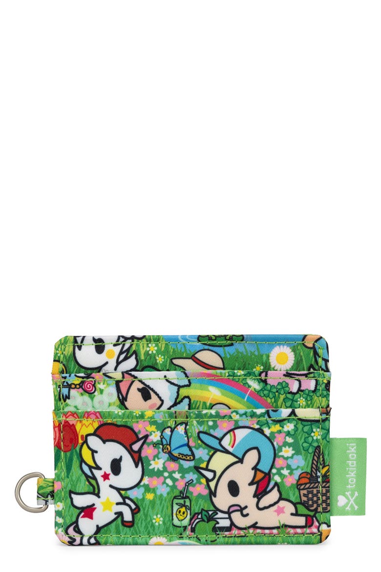 x tokidoki 20th Anniversary Celebration Be Charged Card Case, Main, color, MEADOW BLOOMS