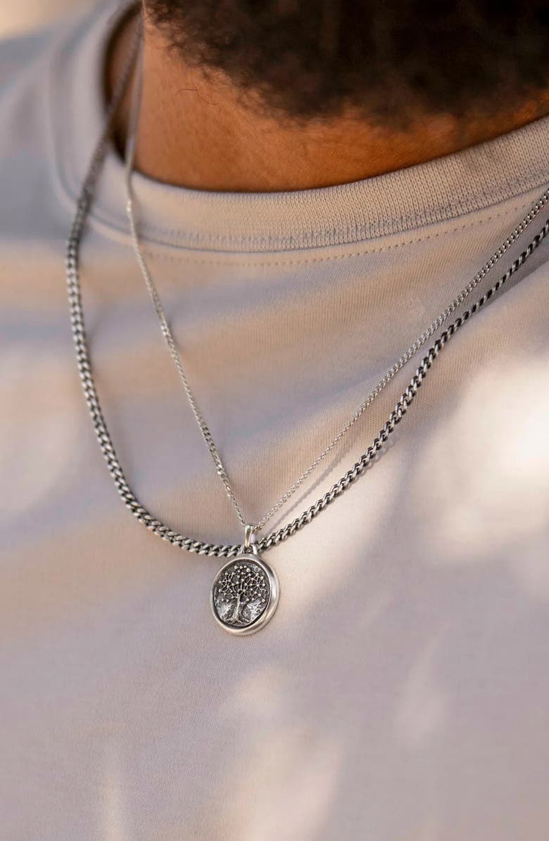 Vincero Men's Tree of Life Pendant Necklace, Alternate, color, Silver