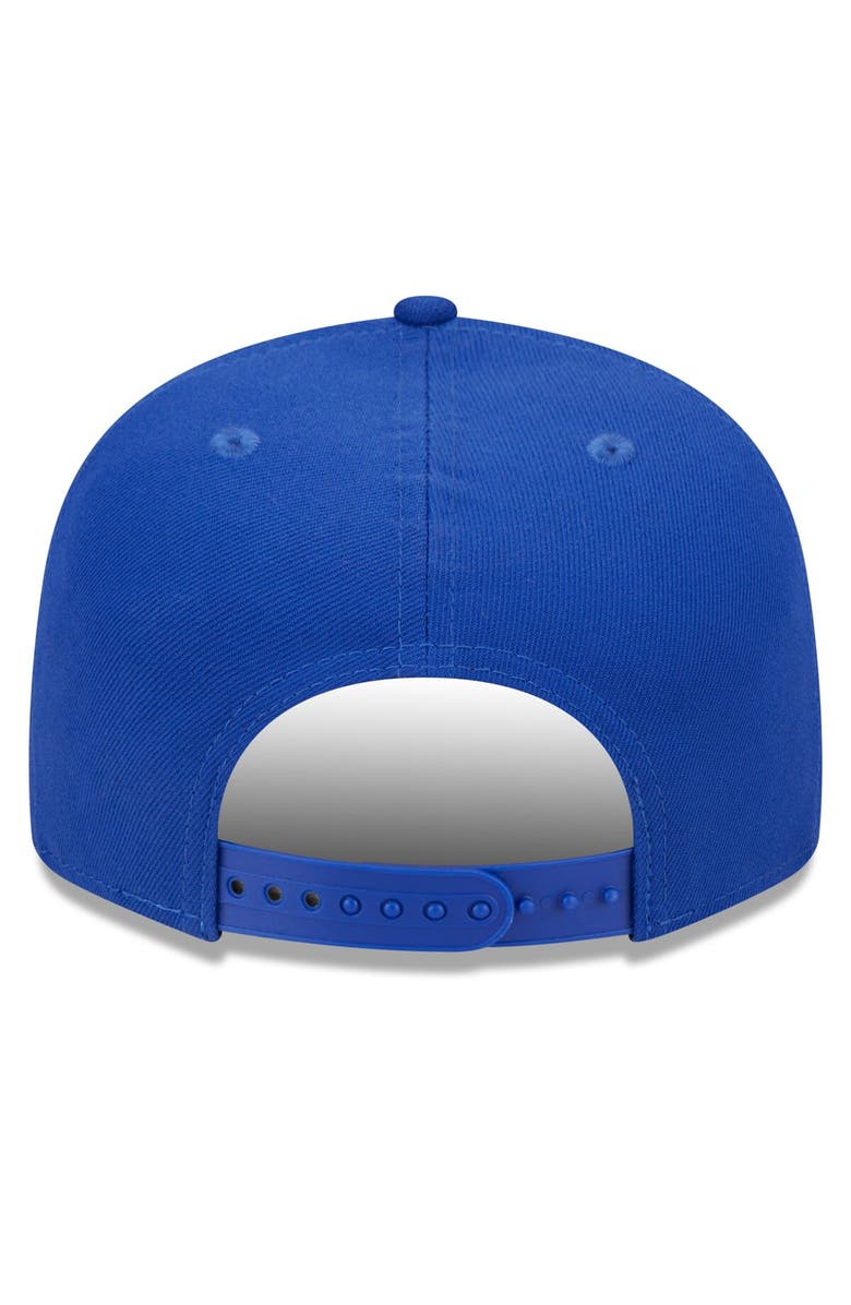 New Era Men's New Era Blue New York Knicks  Rally Drive Finish Line Patch 9FIFTY Snapback Hat, Alternate, color, 