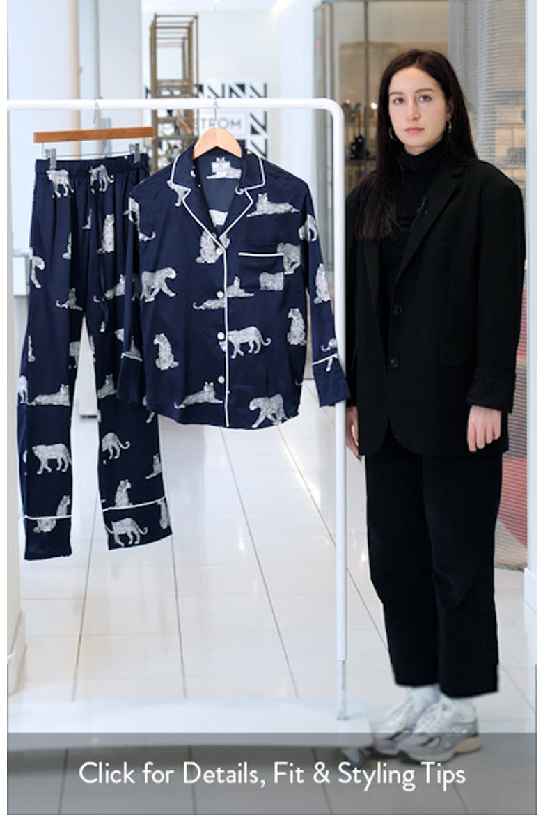 Panthre de Nuit Piped Silk Pajamas video