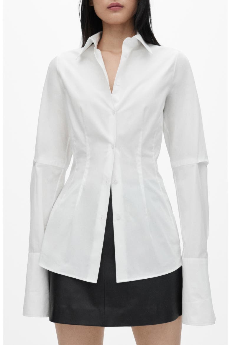 Extended Cuff Button-Up Shirt, Main, color, WHITE