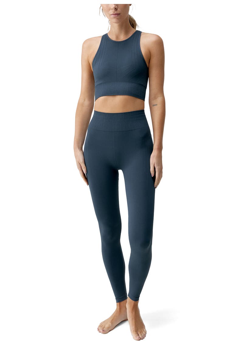 Born Living Yoga Nawal Medium Support Seamless Sport Top, Alternate, color, Stormy Grey