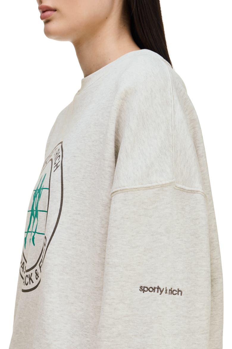x Sporty & Rich Logo Graphic Sweatshirt, Alternate, color, LIGHT GREY HEATHER