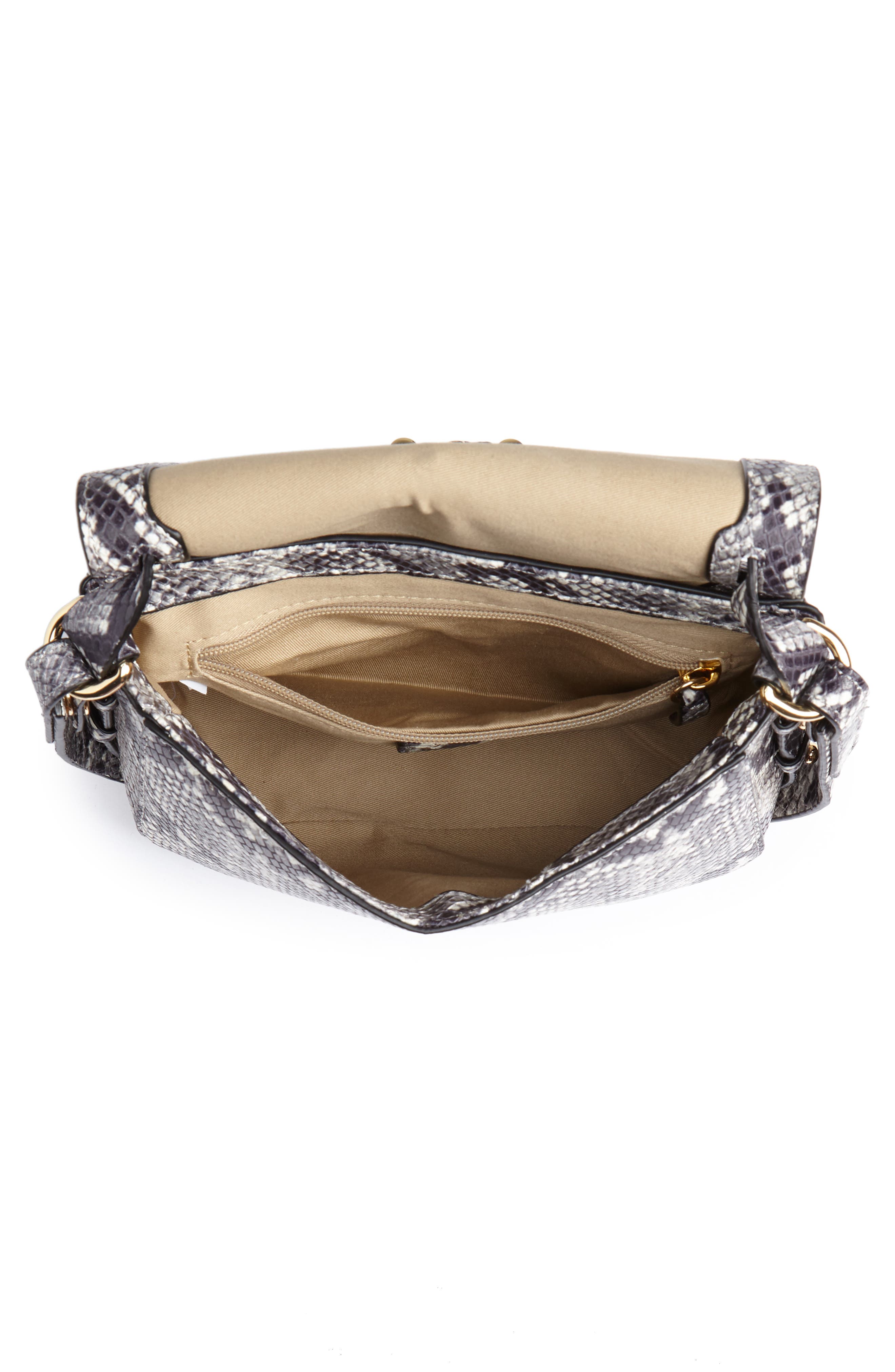 J.Crew Harper Snake Embossed Leather Crossbody Bag, Alternate, color, 