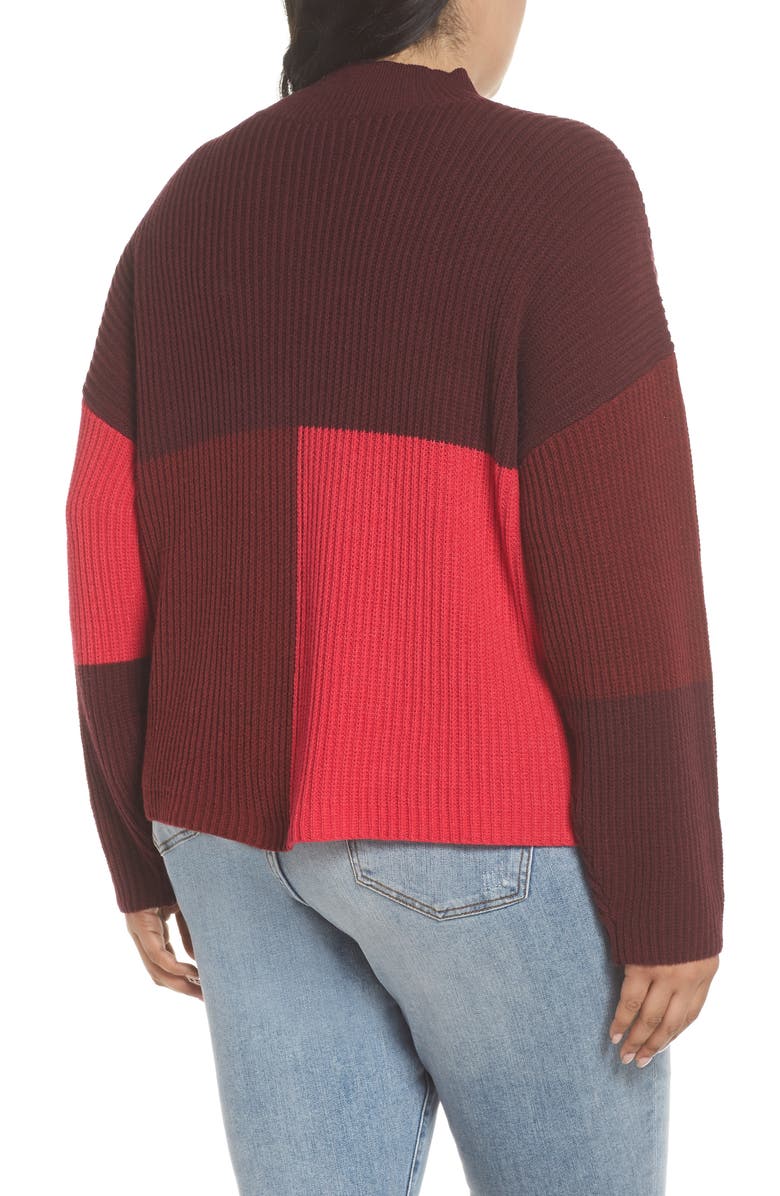 BP. Mock Neck Colorblock Sweater, Alternate, color,