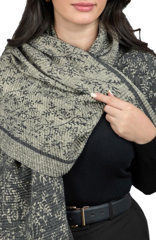 Saachi Floral Crinkle Scarf In Black