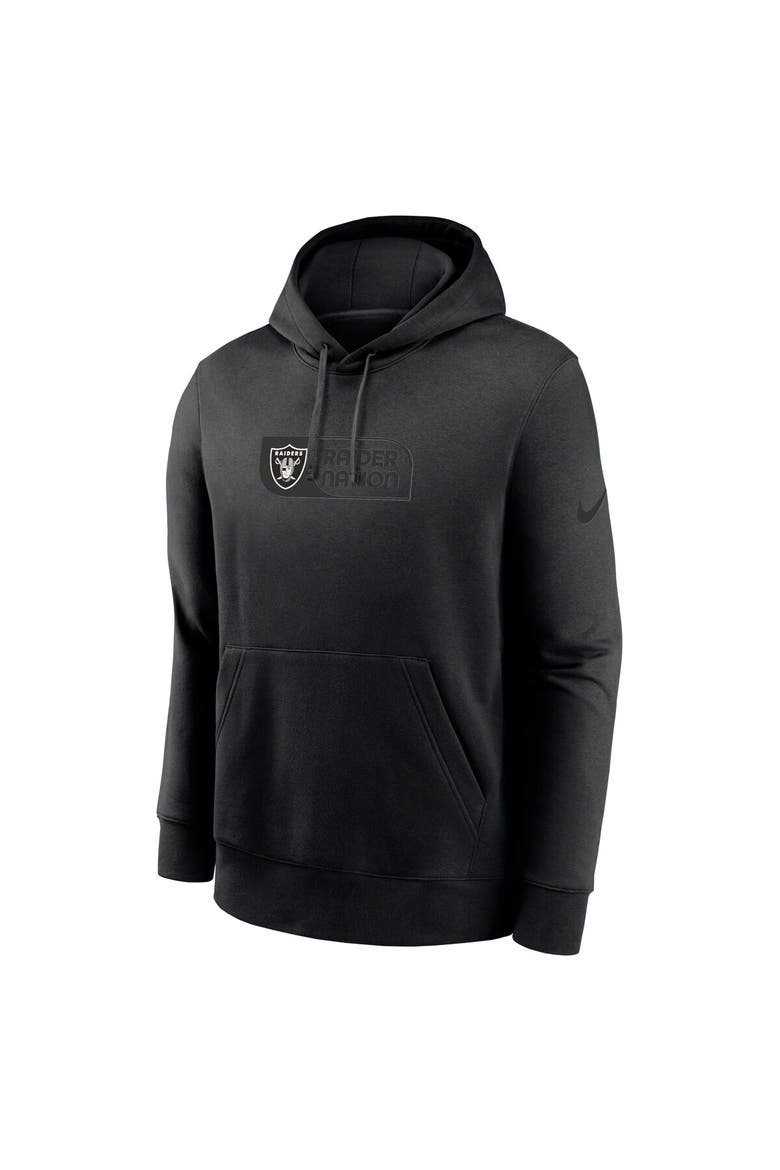 Men's Nike Black Las Vegas Raiders Edge French Terry Club Pullover Hoodie, Alternate, color, Black