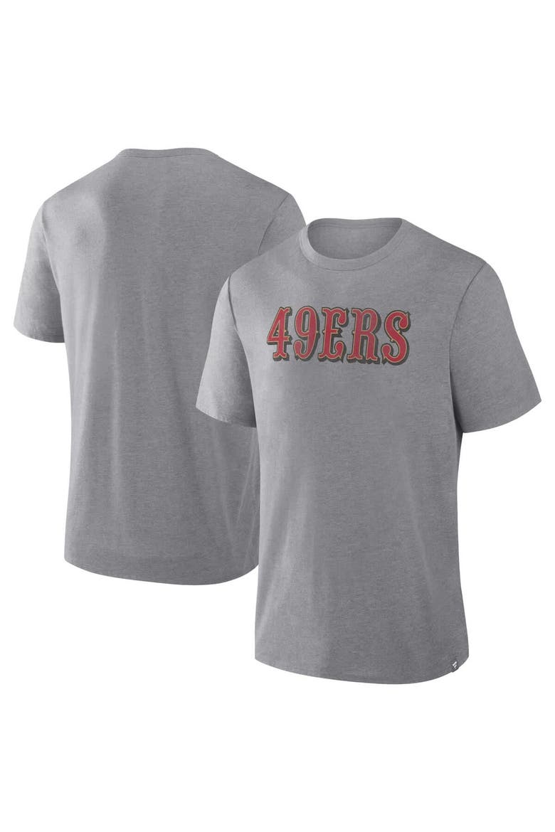 Men's Fanatics Heather Gray San Francisco 49ers Pass Rush Tri-Blend T-Shirt, Alternate, color, Heather Gray