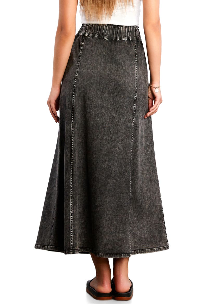 Tie Waist Denim Skirt, Alternate, color, SPLIT GREY