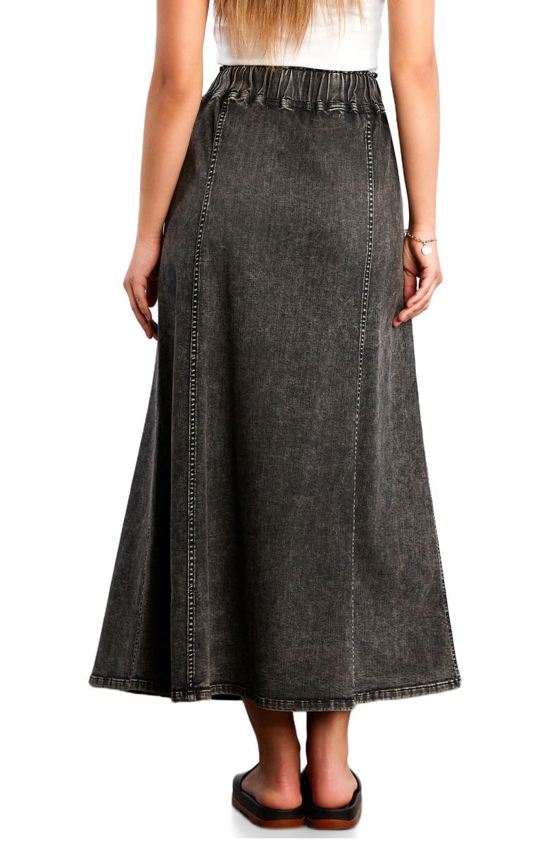 Wash Lab Denim Tie Waist Denim Skirt, Alternate, color, Split Grey