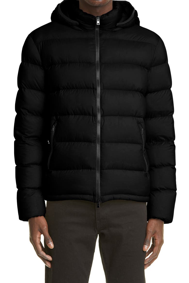 Matte Water Repellent Down Puffer Jacket, Main, color, BLACK