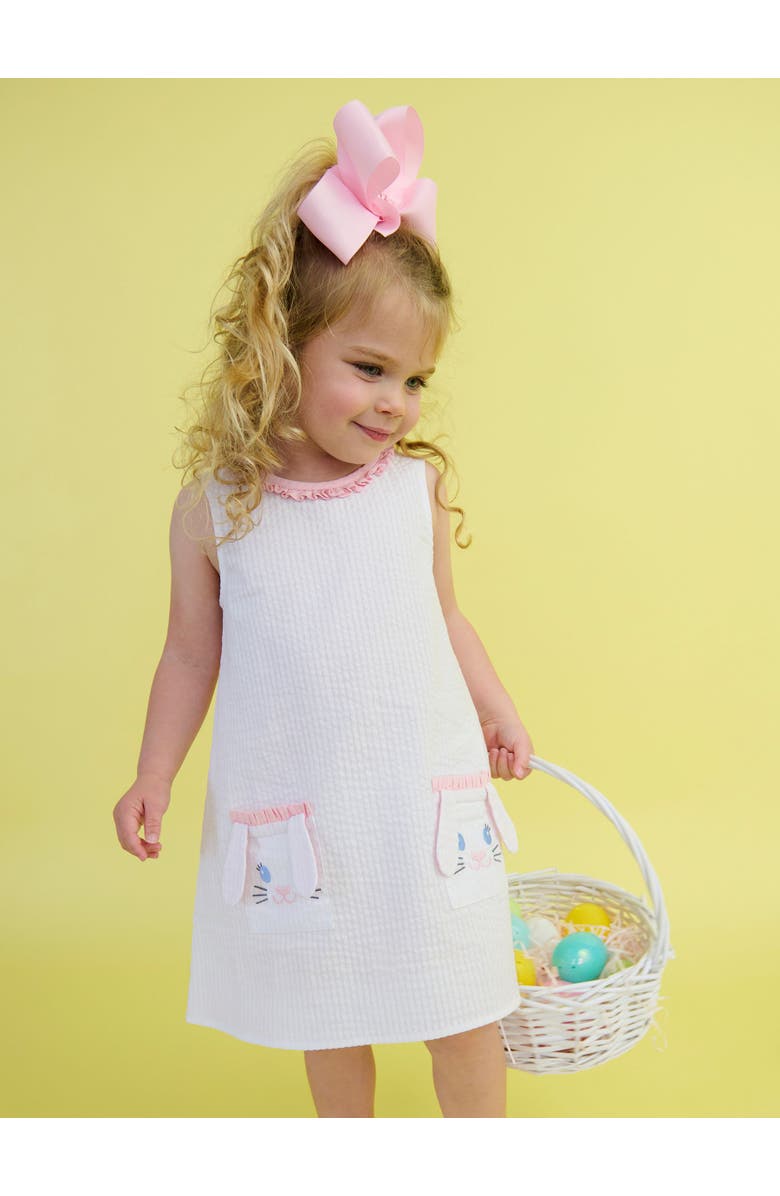 RuffleButts Seersucker Ruffle Pocket Dress, Alternate, color,